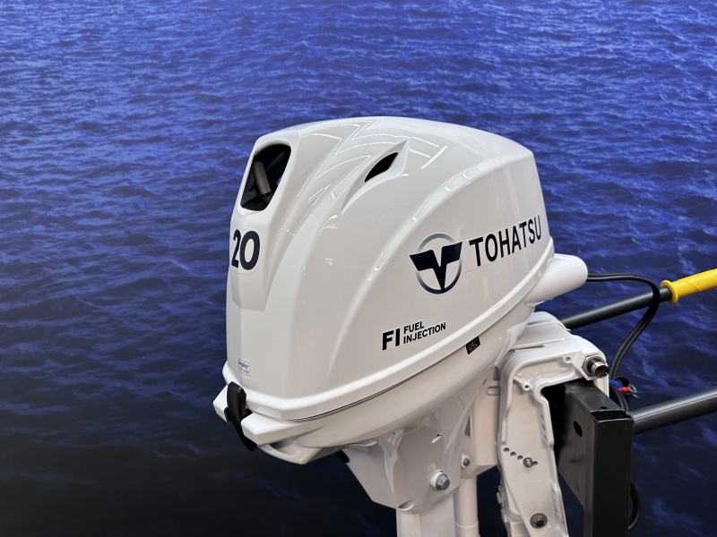 “ Tohatsu 20 pk buitenboordmotor | White Power Edition “ Witte ETL Lang staart elektrische start en trim
