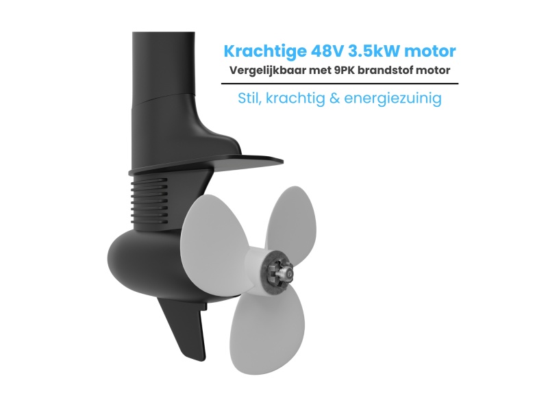 Powerlit® 9PK (3.5kW) Elektrische Buitenboordmotor Krachtig en stil – 48V 3500Watt